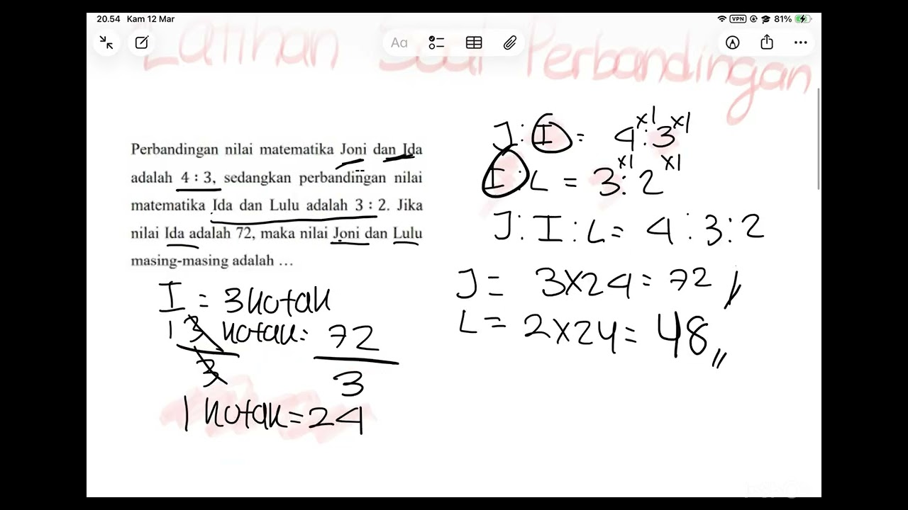 Video Pembelajaran Perbandingan Matematika