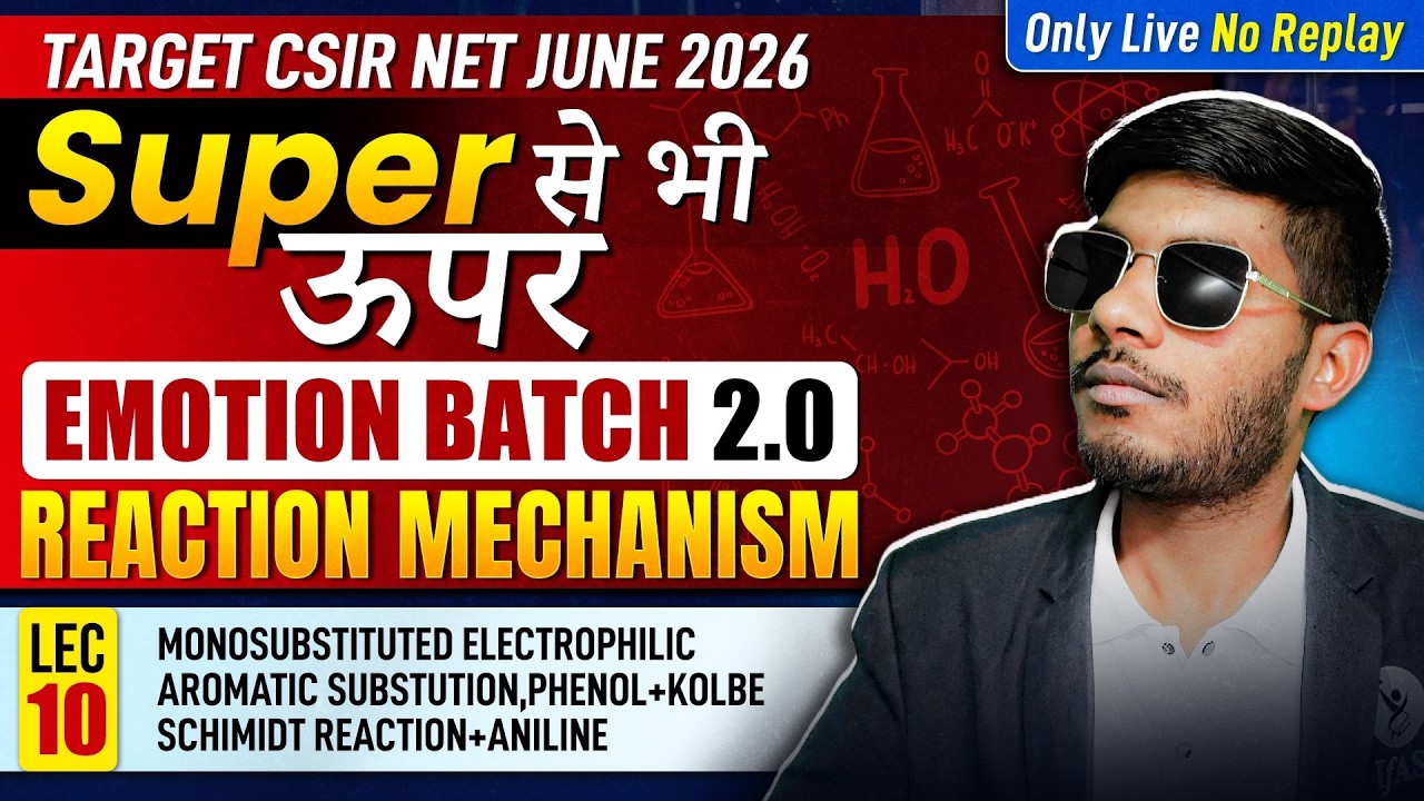 Monosubstituted Electrophilic Aromatic & More | Reaction Mechanism | CSIR NET Chemistry 2026 | L-10