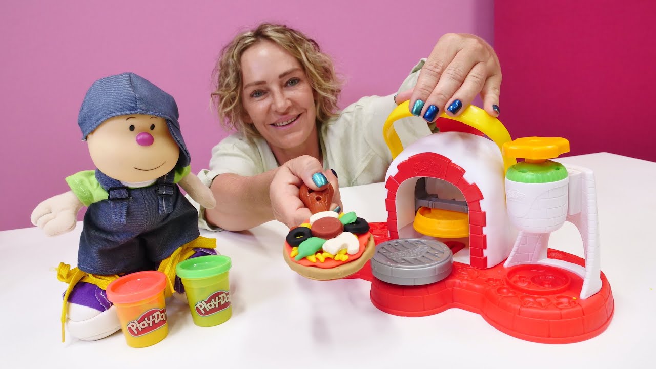 Play Doh Spielzeugset - Nicoles Pizzeria - Pizza aus Knete - Video f&uuml;r Kinder