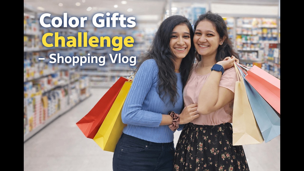 Color Challenge Shopping Vlog 🎁❤️💙 | Fun Challenge Video😍|