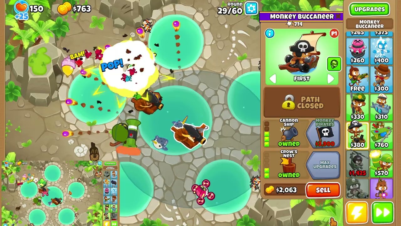 DavisXdein: Bloons TD 6 - Spa Pits on Medium/Military Only - Two Towers Each