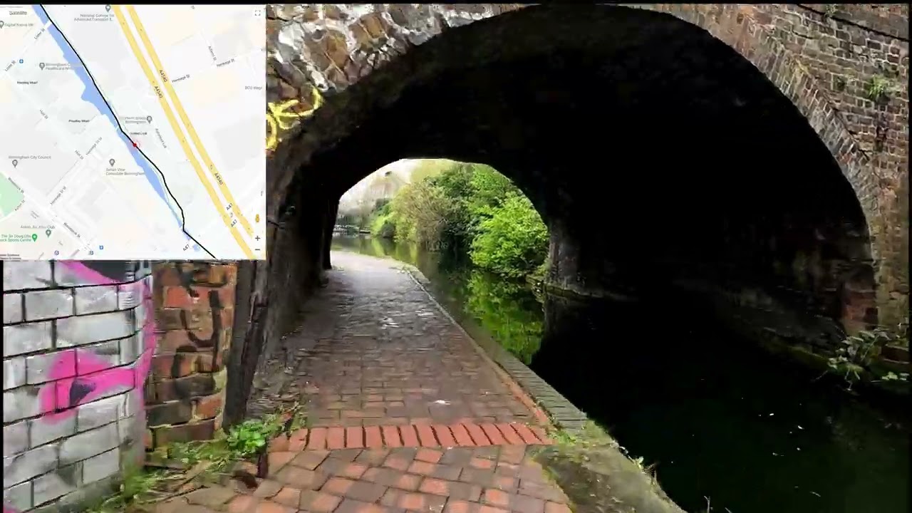 Cycling out of Birmingham along the Birmingham and Fazeley Canal