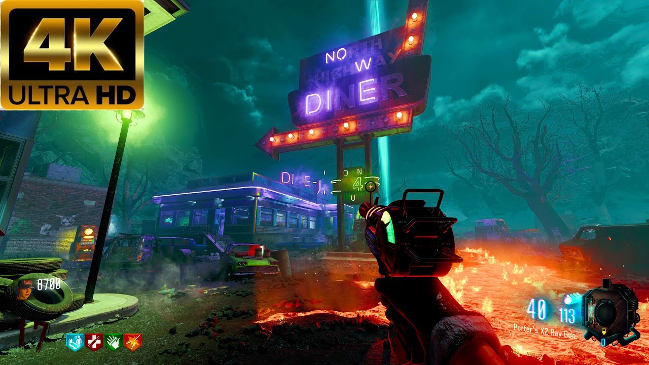 BLACK OPS 3 ZOMBIES: DINER REMASTERED GAMEPLAY 4K! (NO COMMENTARY)