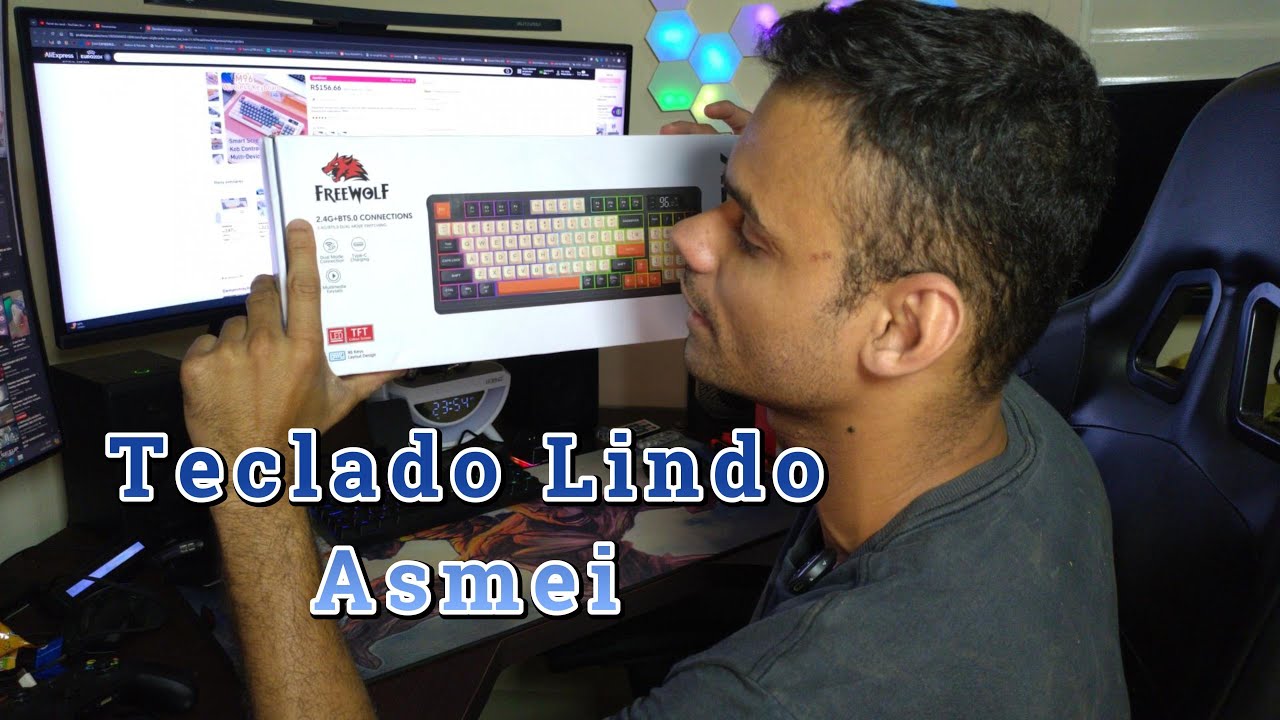Teclado mais lindo que tive sem FIo!! FreeWorlf - M96