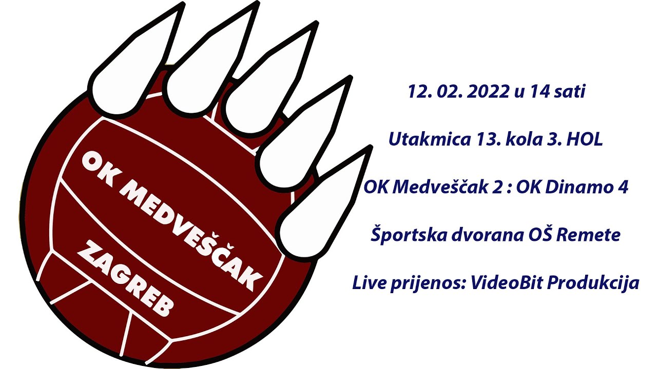 Utakmica 13. kola 3. HOL između OK Medveščak 2 - OK Dinamo 4