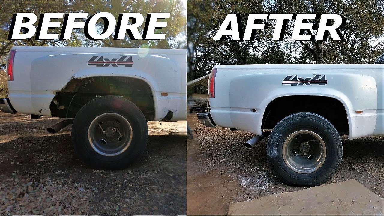 Fixing Dually Fenders Using 80$ Worth of Bondo!