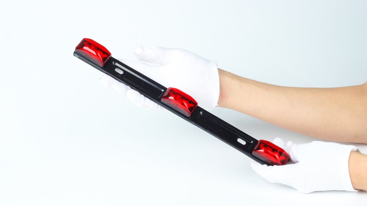Red Side Marker Light 3 Light 9 LED Trailer Sealed Stainless Steel | PARTSam