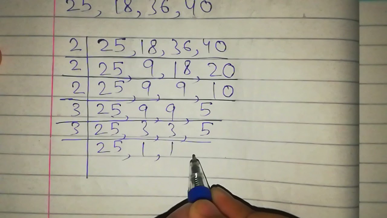 LCM of 25, 18, 36, 40 by Division method