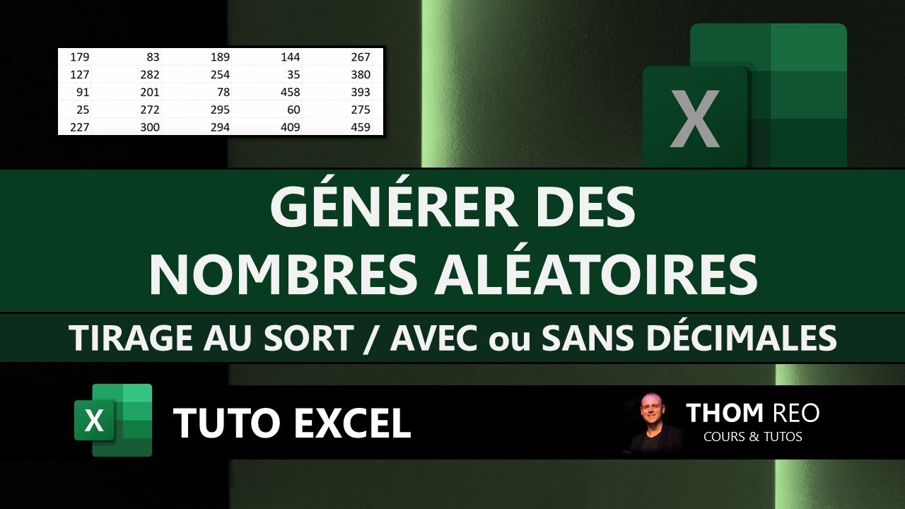 ALEA, ALEA.ENTRE.BORNES et TABLEAU.ALEA avec EXCEL - Les nombres al&eacute;atoires (tirage au sort)
