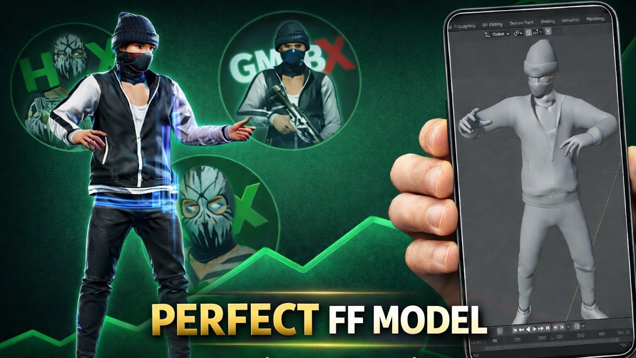 How to make ff character 3d model in mobile and Pc  Perfect #ff3danimation #ff3dmodel