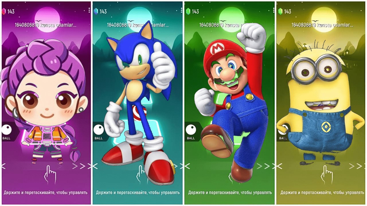 Kpop Demon Hunters VS Sonic VS Mario VS Minion | Tiles Hop Gameplay 🎵