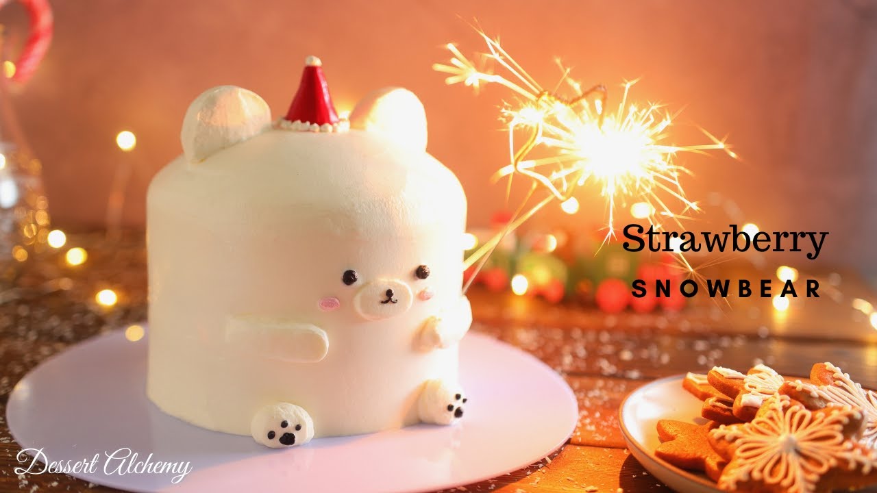 Strawberry Snowbear | Christmas Cake | Strawberry Cake | 圣诞草莓小雪熊 | 圣诞蛋糕 | 3D 立体蛋糕｜Dessert Alchemy