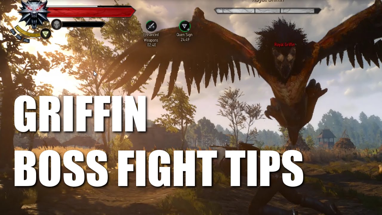 How To Fight The Griffin - The Beast of White Orchard - The Witcher 3 Wild Hunt PC Gameplay - Boss