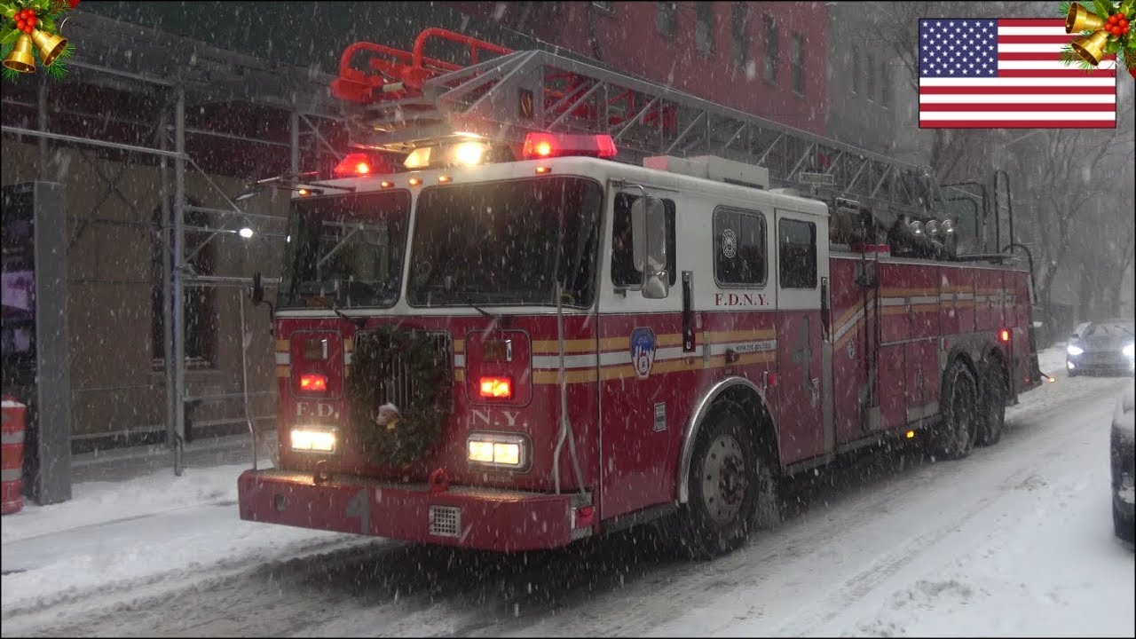 Snow storm - FDNY Ladder 4, Engine 54 & Battalion 9 responding