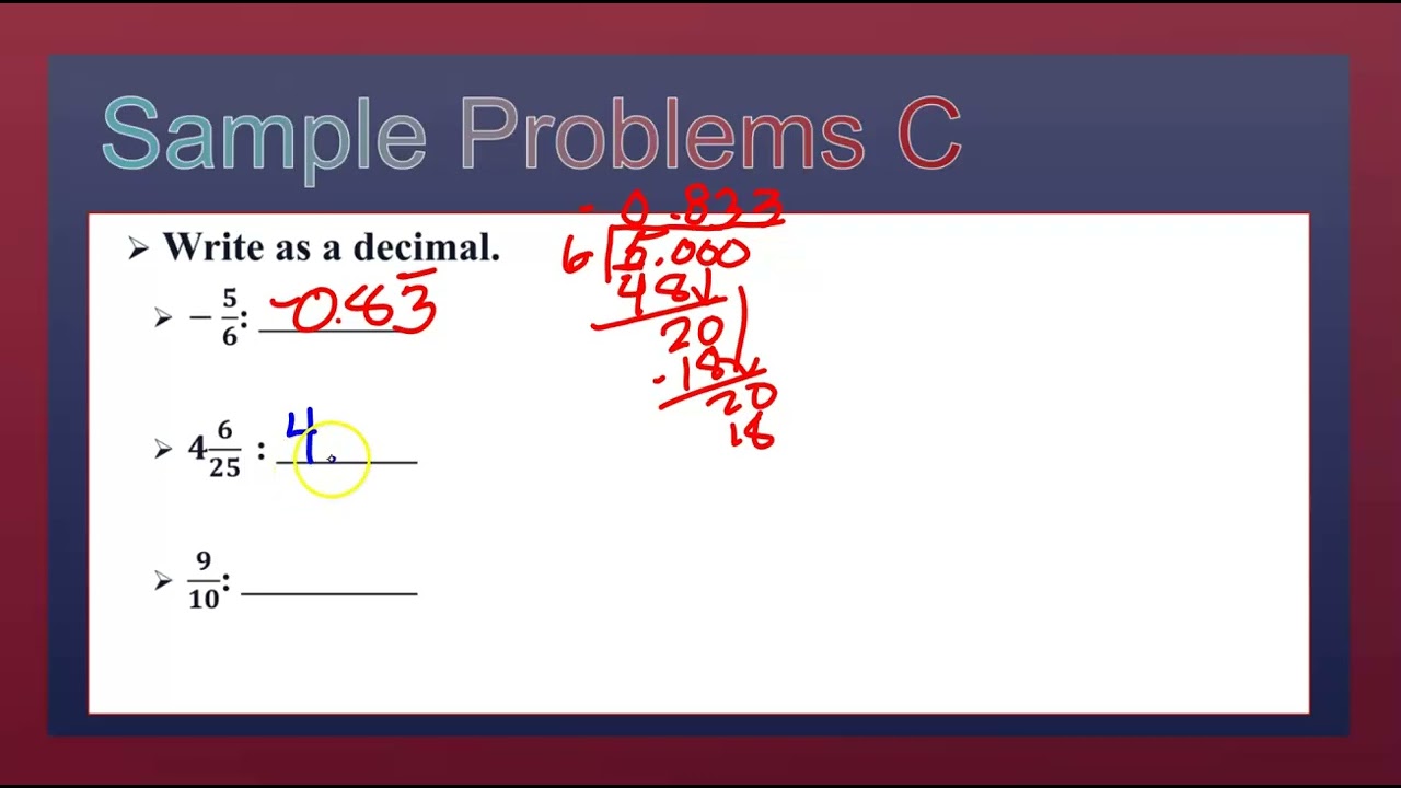 Lesson 1-1 The Rational Numbers