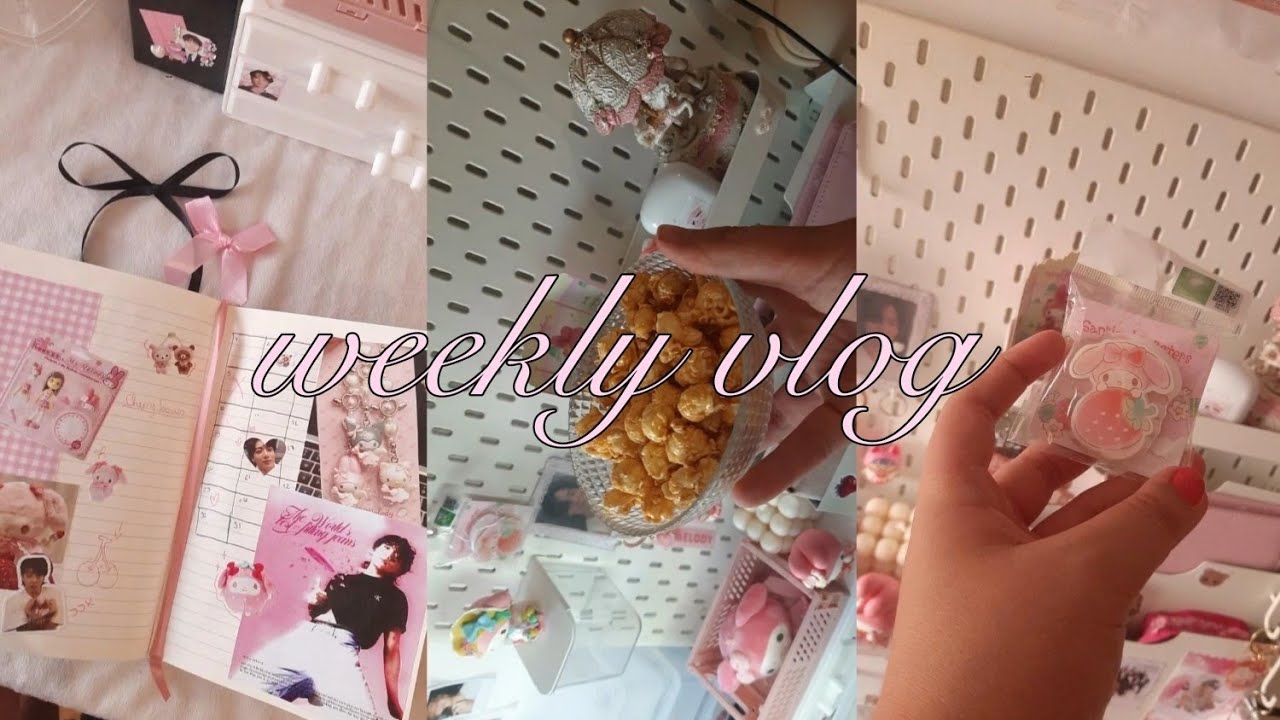 weekly vlog: organizing desk + jungkook day + skin care 🐰✨