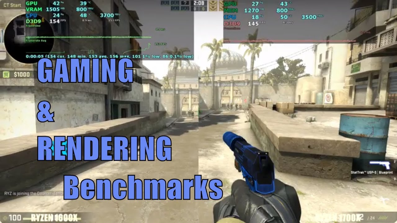 Ryzen 5 1600x vs Ryzen 7 1700x Gaming & Rendering Benchmarks , 2018