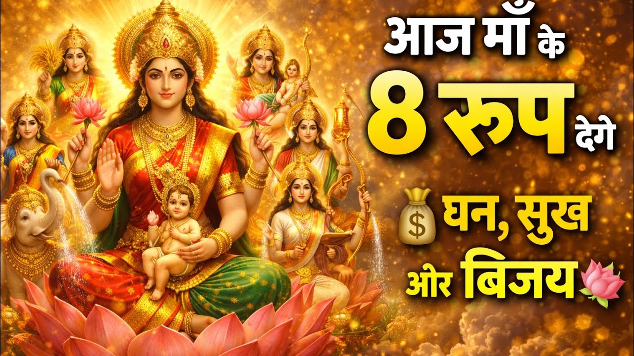 आज माँ के 8 रूप देंगे |💰धन, सुख और विजय |🌸इस मंत्र बिना रुके 108 बार सुने | 💯अष्टलक्ष्मी (8 स्वरूप) 