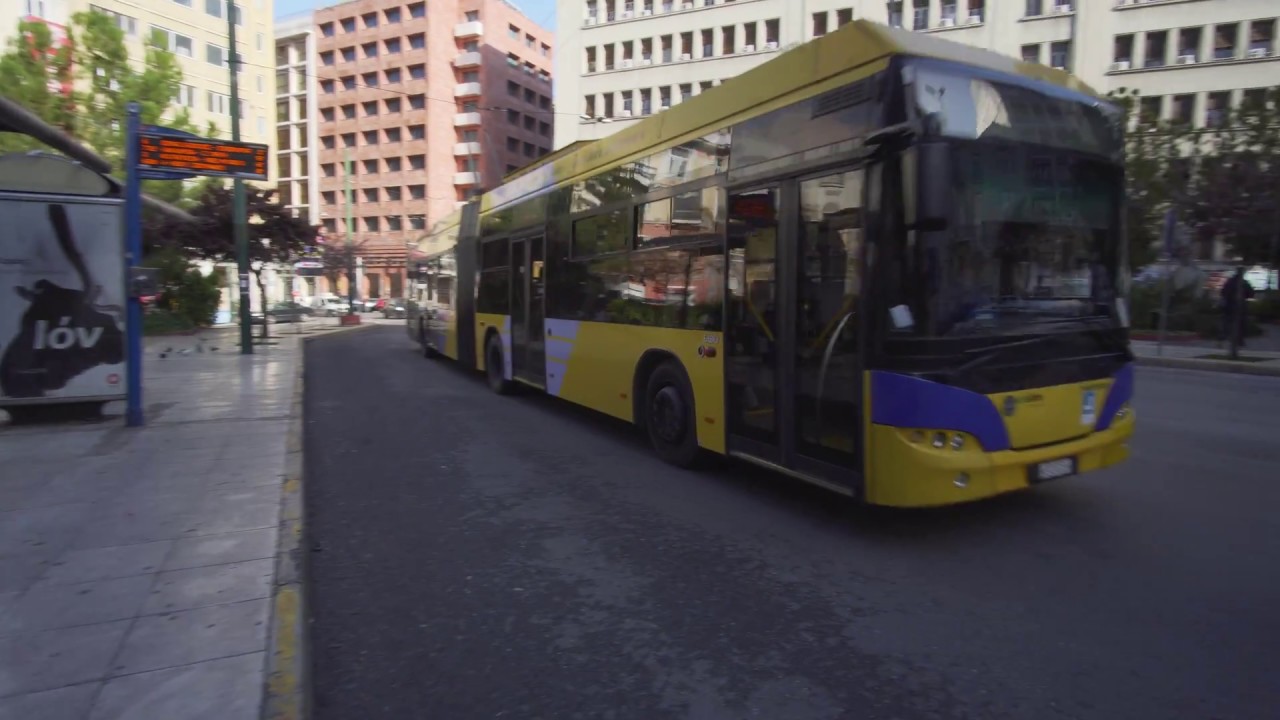 Greece, Athens, ride with trolleybus 6 from ΠΛ.ΚΑΝΙΓΓΟΣ to ΑΓ.ΝΙΚΟΛΑΟΣ