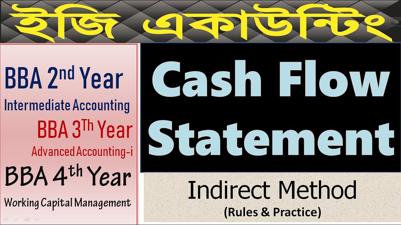 Cash Flow Statement (Class-1) Indirect Method ( Rules & Practice)-BBA/BBS-2nd/ 3rd /4th Year
