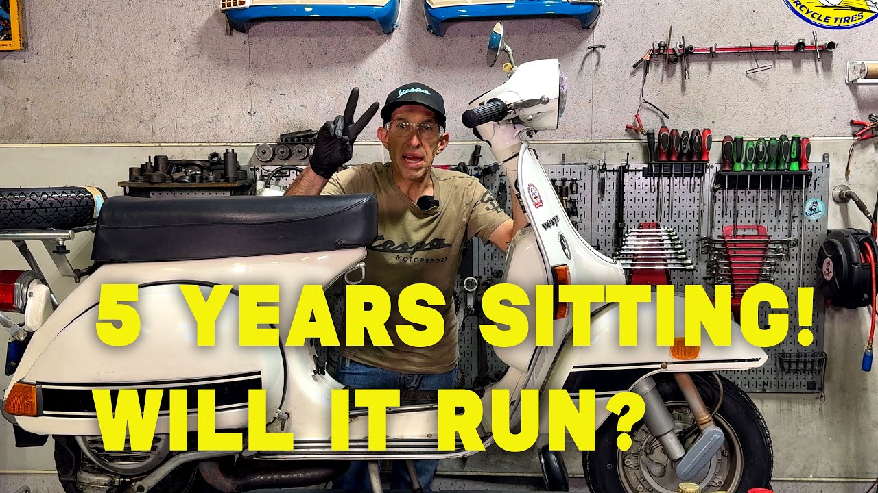 Этот винтажный скутер Vespa простоял 5 лет — вот что потребовалось, чтобы его завести.
