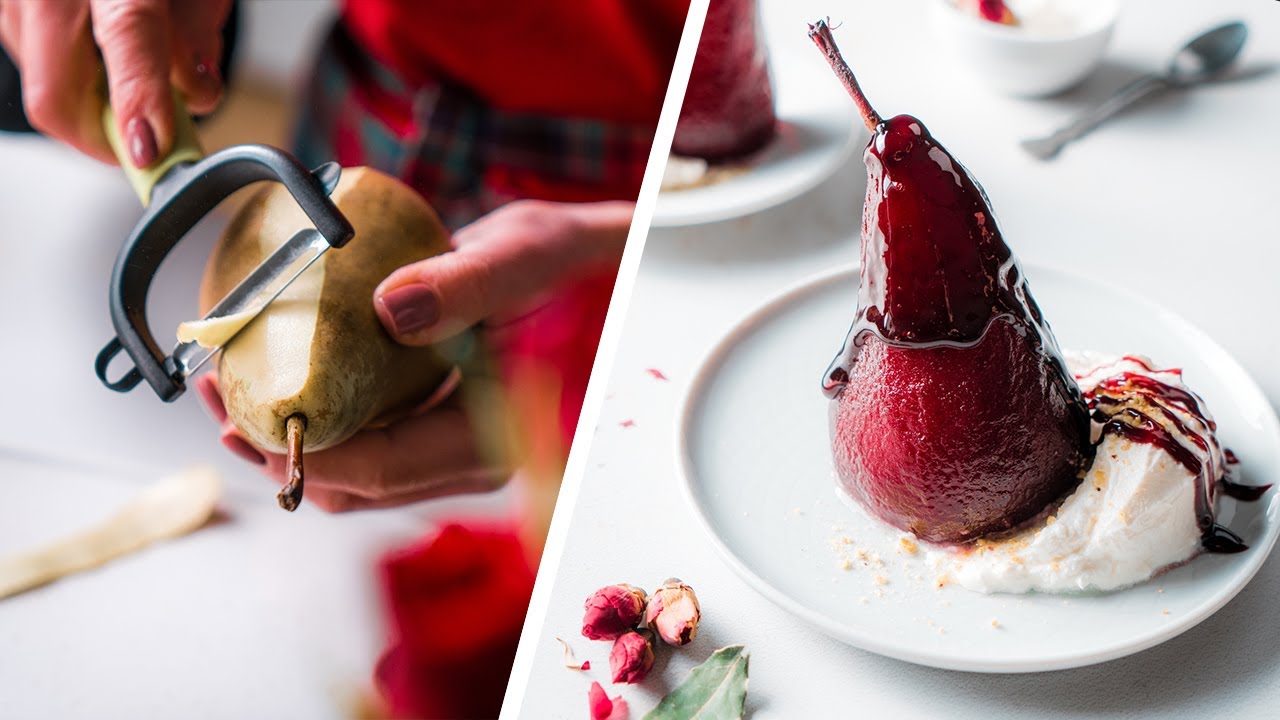 Himmlisches Birnen Dessert In Rotweinsauce