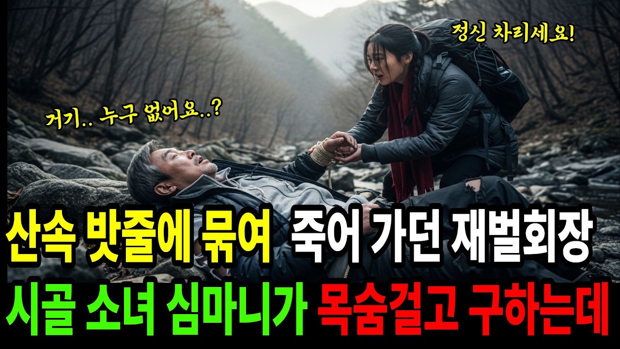 깊은 산속 밧줄에 묶여 죽어가던 재벌회장을 시골 소녀 심마니가 목숨 걸고 구하자 회장은 소녀를 보고 놀라는데.. 