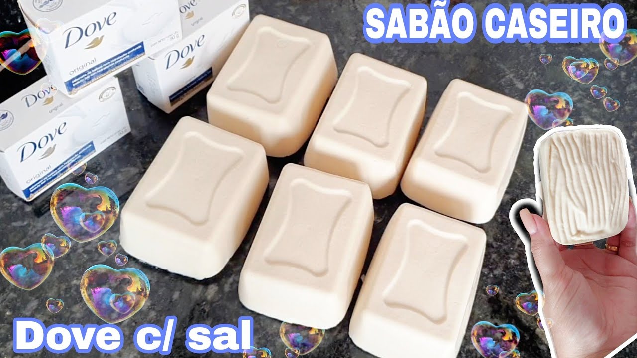🔴SABÃO CASEIRO DOVE COM SAL BEM DURÃO E PERFUMADO! POUCOS INGREDIENTES!