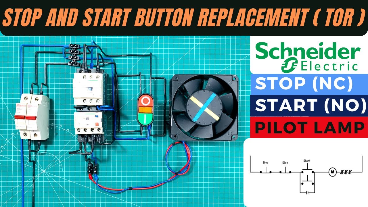 CARA PASANG TOMBOL 3 IN 1 INSCOM APBB-22N PADA DIRECT ON LINE STARTER DAN THERMAL OVERLOAD RELAY