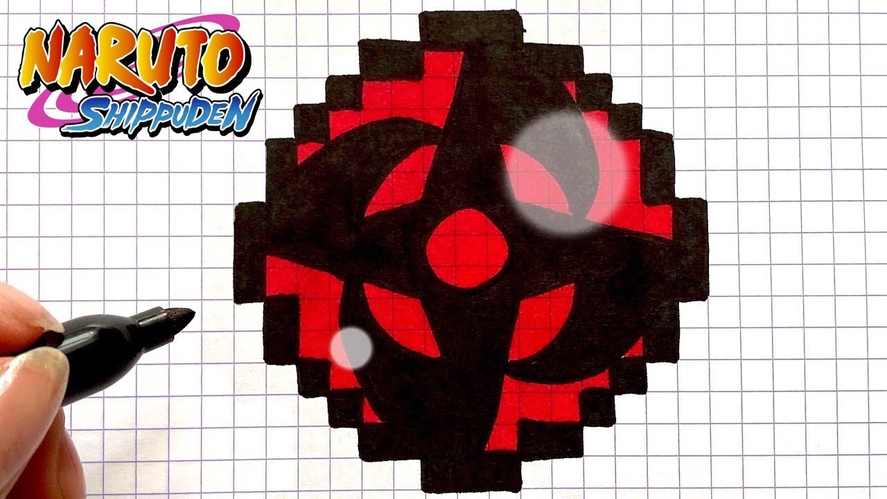COMO DIBUJAR SHARINGAN PIXEL ART NARUTO
