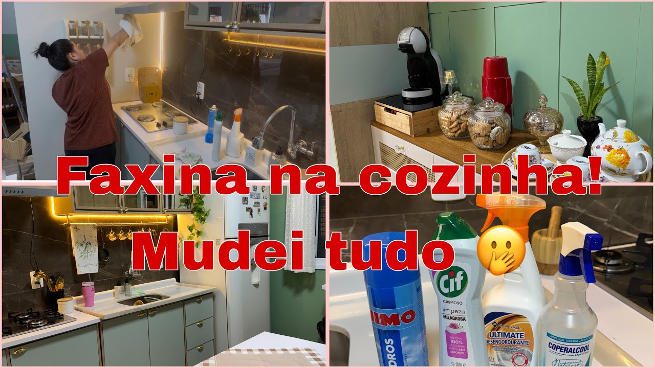 Vlog ✅faxina na cozinha 🫣toquei tudo de lugar amei o resultado 🥰🙌🏻