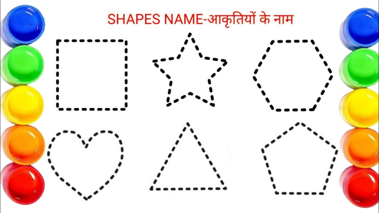 Shapes drawing for kids, Learn 2d shapes, colors for toddlers | Preschool Learning part - 143