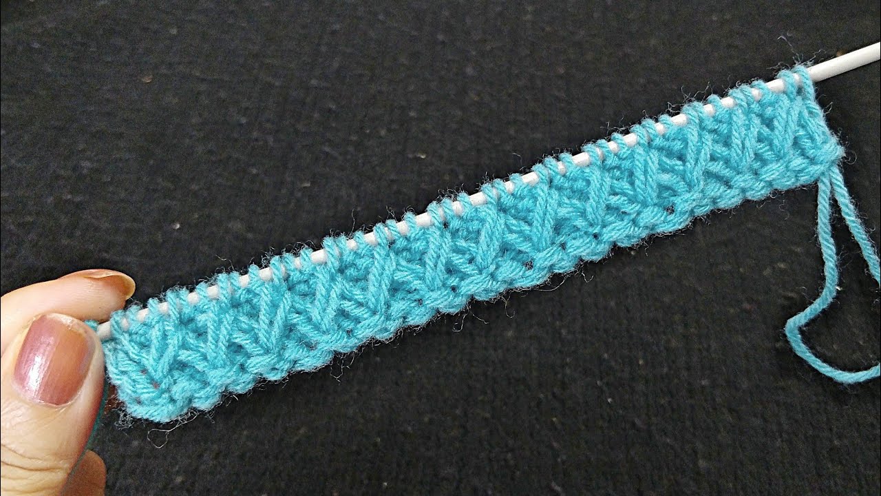 अलग स्टाइल का बॉर्डर बुनें, Knit Fancy Edging/Border Very Easy Criss Cross Knitting Pattern