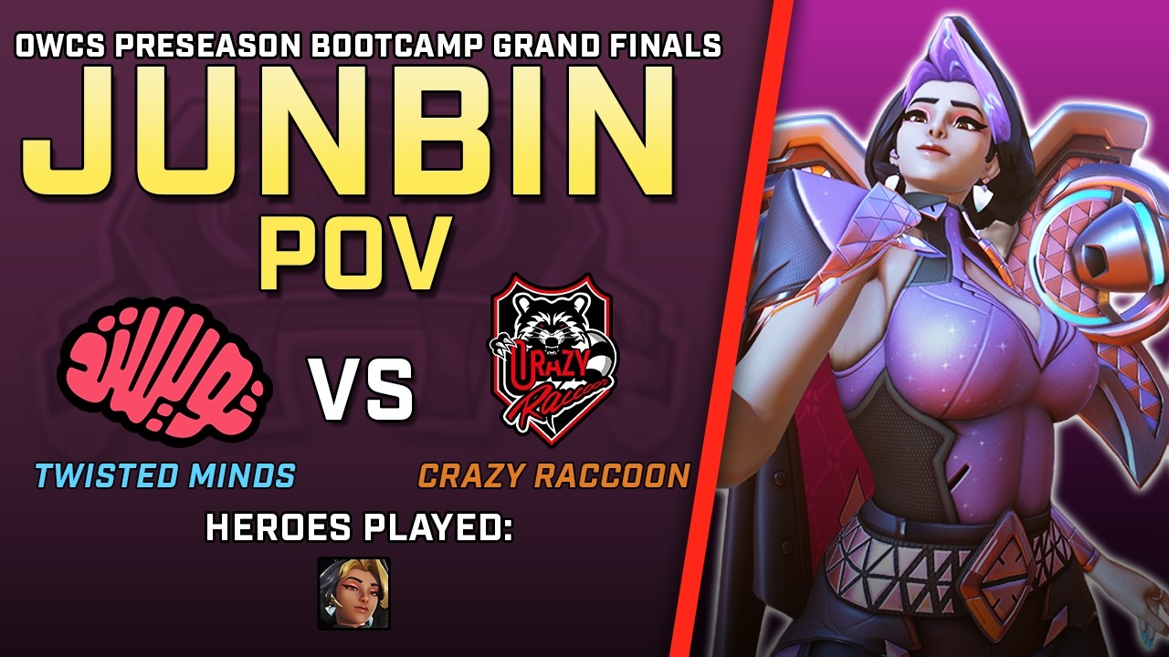 [ Junbin ] Sharpshooter Domina | Twisted Minds vs Crazy Raccoon | OWCS Preseason Bootcamp