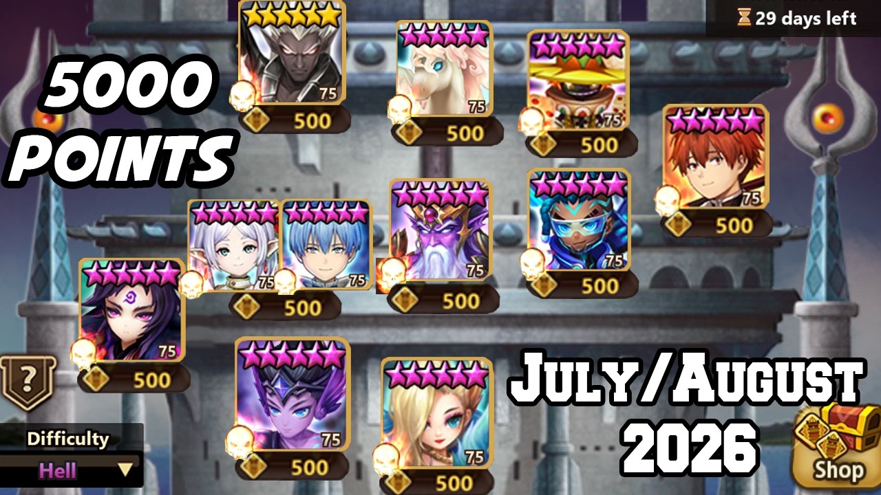 TOA Hell Stage 1-10 (5000 Point) July/August 2026 - Summoners War