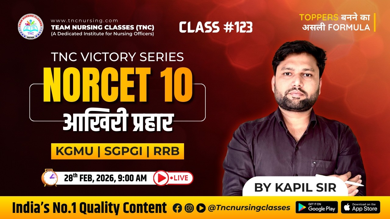 TNC VICTORY Series # 123 Norcet, SGPGI || By TNC Kapil Sir || Quality Content Guarantee! #tncnursing