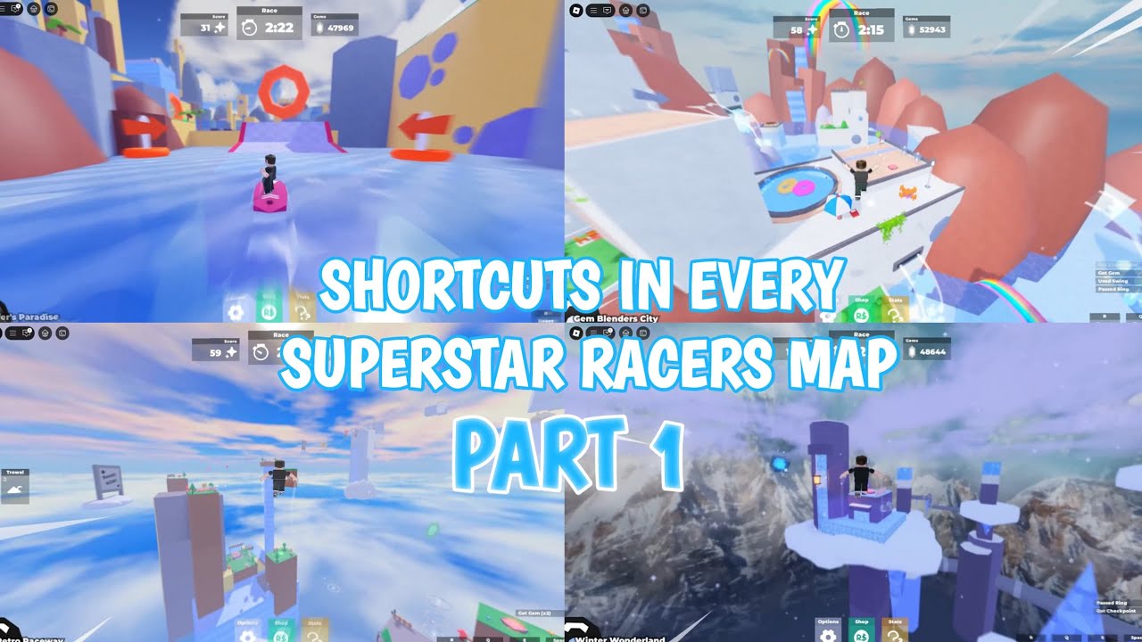 SHORTCUTS IN EVERY SUPERSTARS RACERS MAP -  PART 1