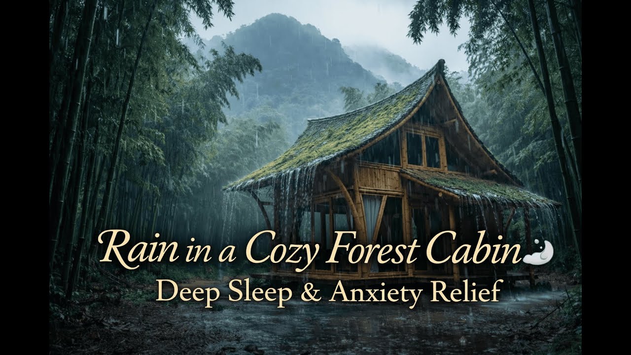 Rain in a Cozy Forest Cabin 🌧️ Deep Sleep & Anxiety Relief