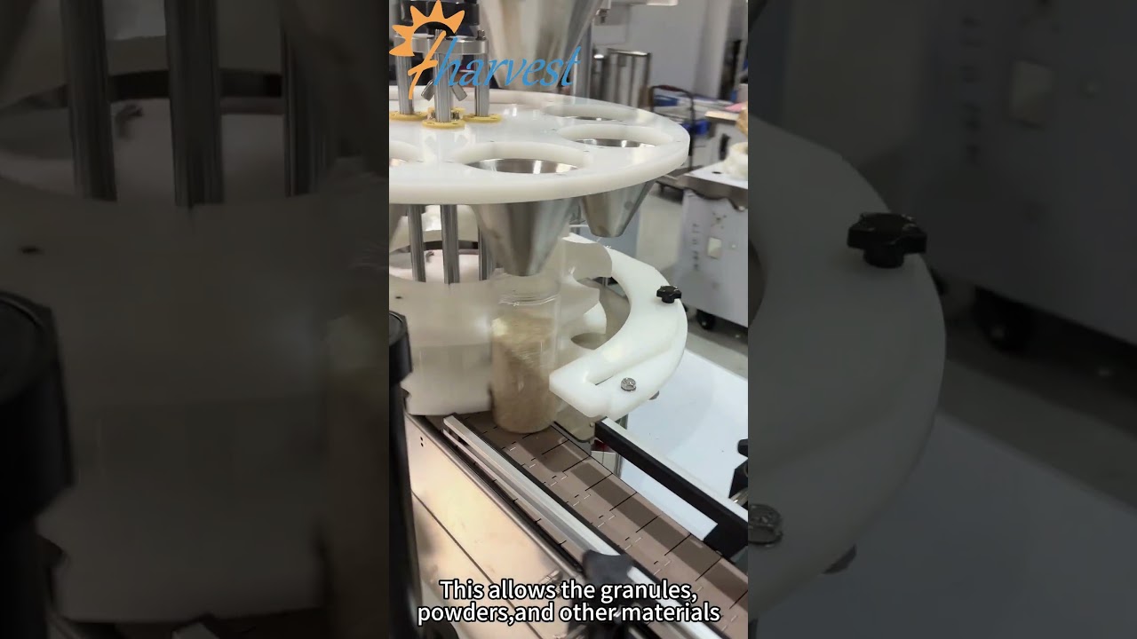 máquina de alimentación de material granular con función de vibración e nivelación de material.