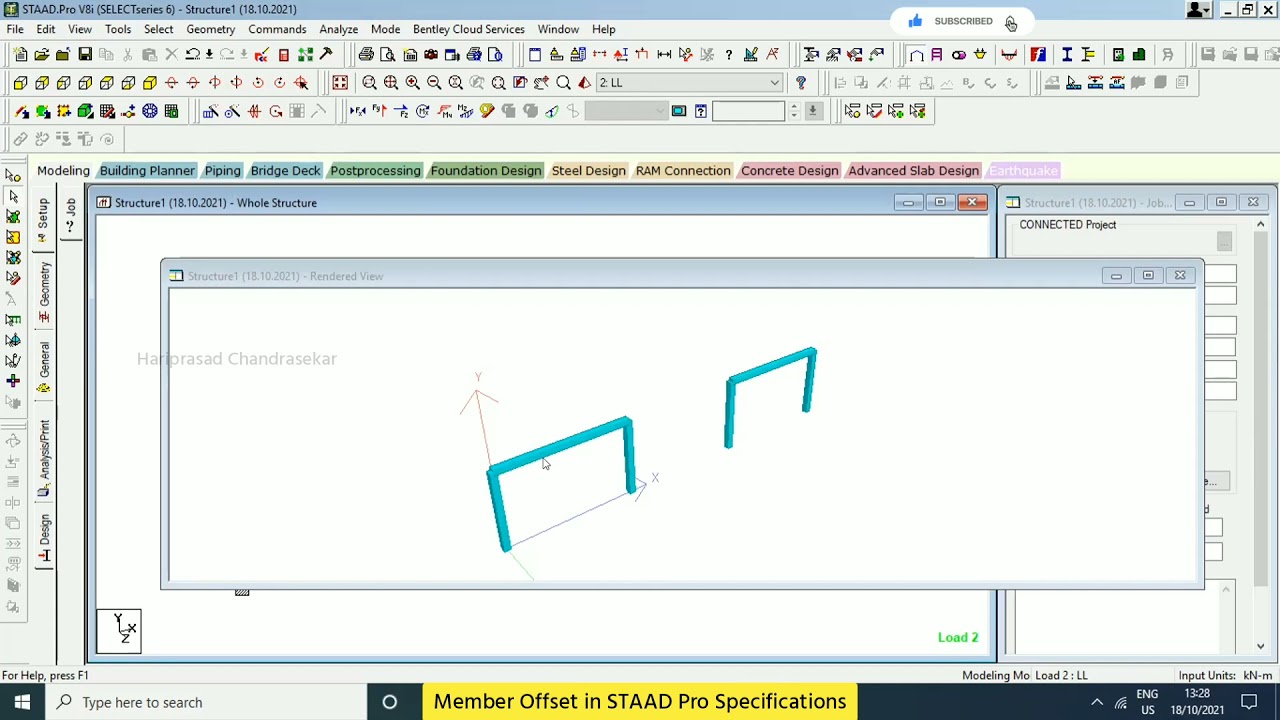 Member Offset in STAAD Pro Specifications