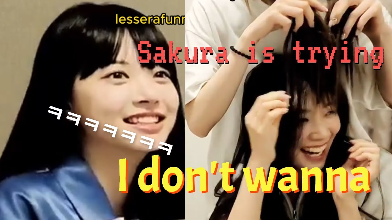 kazuha doesn't like bangs (Sakura tried to do it.) | le sserafim funny moments