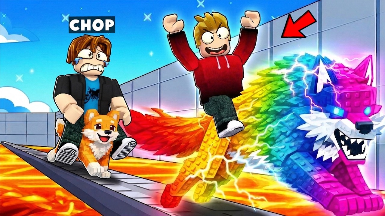 ROBLOX CHOP AND FROSTY UPGRADE ANIMALS TO WIN THE RACE PART 2