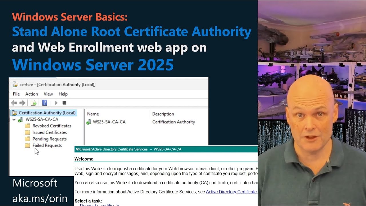 Deploy a Stand Alone Root Certificate Authority and Web Enrollment web app on Windows Server 2025