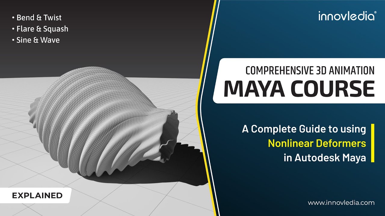 Курс по Maya • Полное подробное руководство по нелинейным деформаторам в Maya • Учебное пособие п...