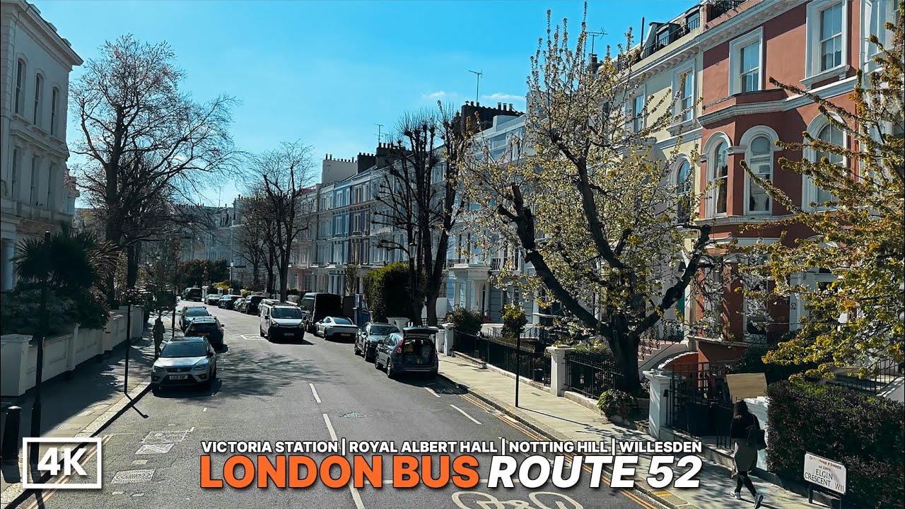 Central to Northwest London by Bus |  Cozy Street Views Along Bus Route 52 | 4K Upper Deck POV