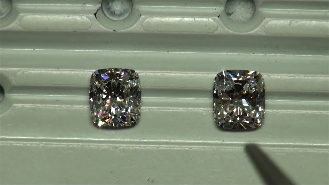 GIA Ex/Ex — кушон модифицированный бриллиант против кушона бриллиант