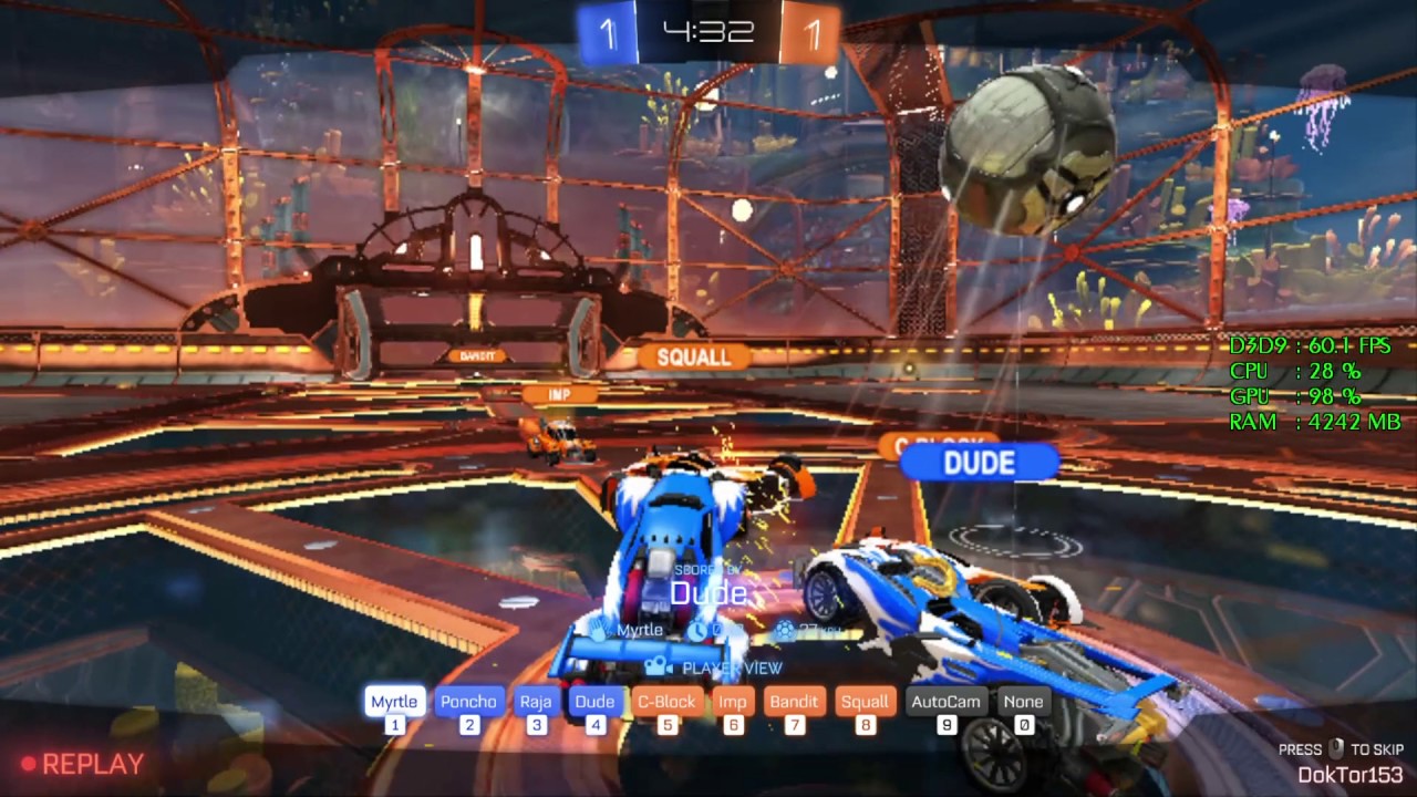 Intel HD Graphics 630 -- Intel Core i3-7350K -- Rocket League FPS Test