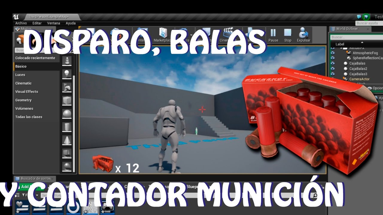 Unreal Engine 4: Tutorial munición visual y disparar (español)