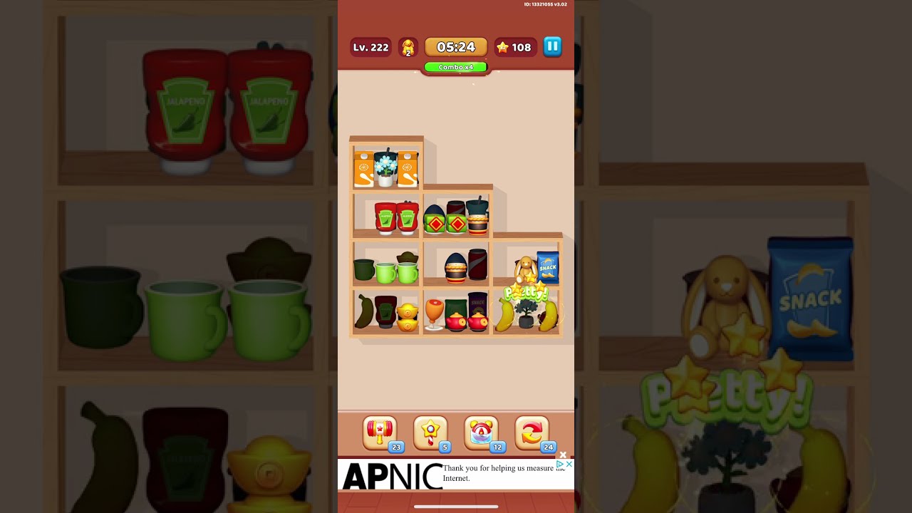 Goods Sorting Match 3 | Level 222 | NO BOOSTERS #mobilegame #gaming #gameplay