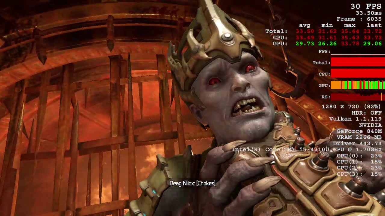 DOOM Eternal - Nvidia Geforce 840M - i5 4210U